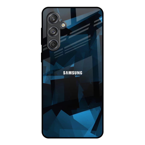 Polygonal Blue Box Glossy Case For Samsung Galaxy M55 5G