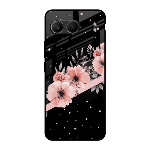 Floral Black Band Glossy Case For OnePlus Nord 4 5G