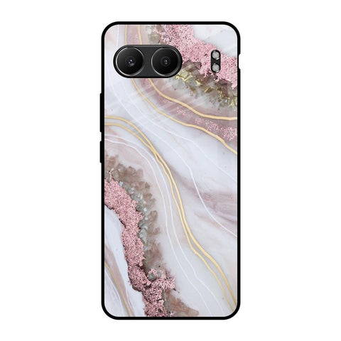 Pink & Gold Gllitter Marble Glossy Case for OnePlus Nord 4 5G
