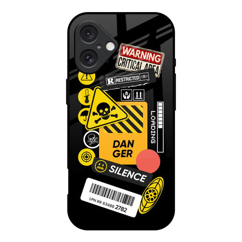 Danger Signs Glossy Case for iPhone 16