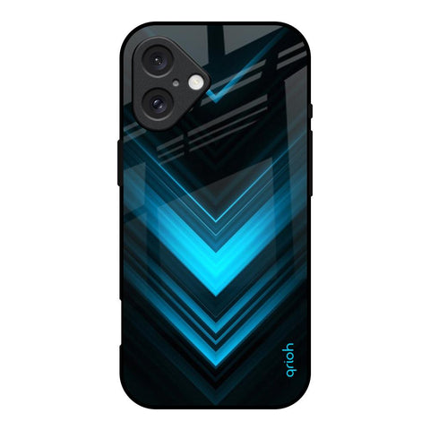 Vertical Blue Arrow Glossy Case For iPhone 16