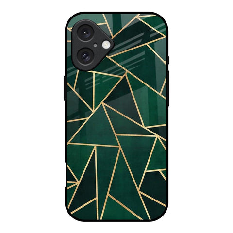 Abstract Green Glossy Case For iPhone 16