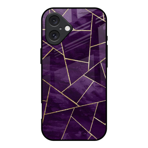 Geometric Purple Glossy Case For iPhone 16