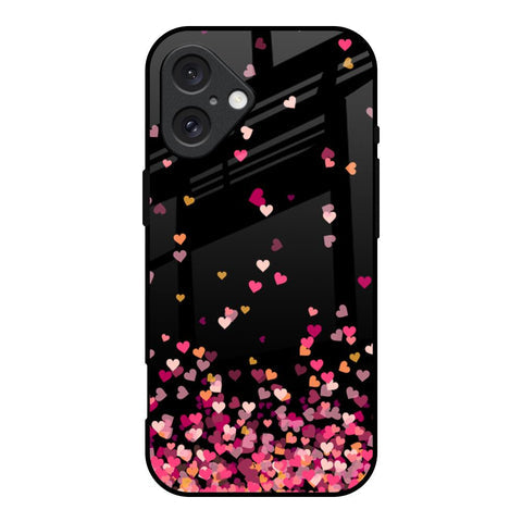 Heart Rain Fall Glossy Case For iPhone 16