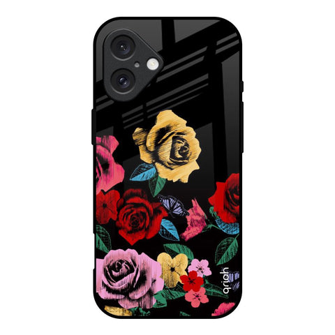 Floral Decorative Glossy Case For iPhone 16