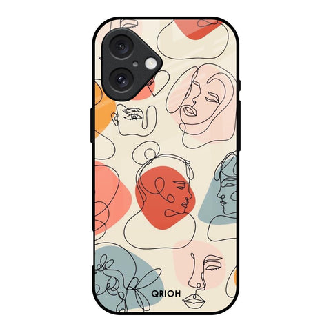 Abstract Faces Glossy Case for iPhone 16
