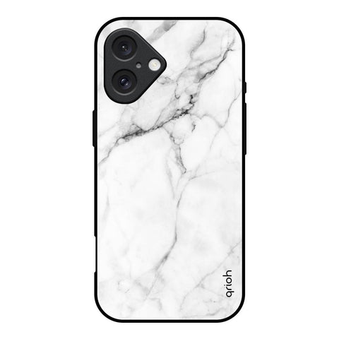 Modern White Marble Glossy Case for iPhone 16