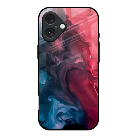 Blue & Red Smoke Glossy Case for iPhone 16