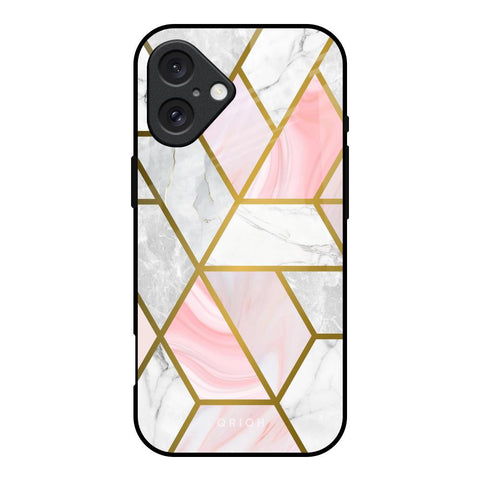 Geometrical Marble Glossy Case for iPhone 16