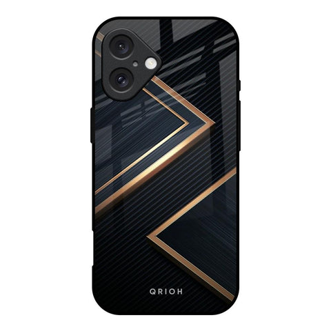 Sleek Golden & Navy Glossy Case for iPhone 16