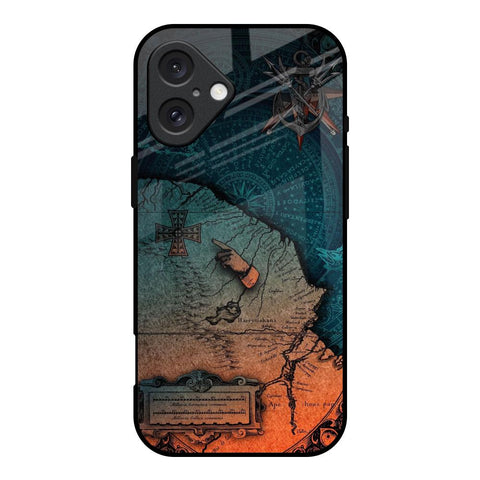 Geographical Map Glossy Case for iPhone 16