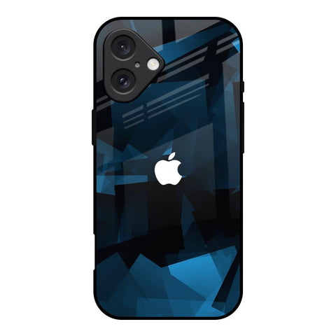 Polygonal Blue Box Glossy Case For iPhone 16
