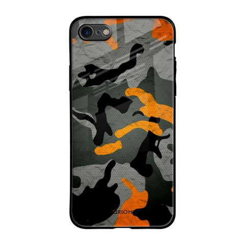 Camouflage Orange Glossy Case For iPhone 7