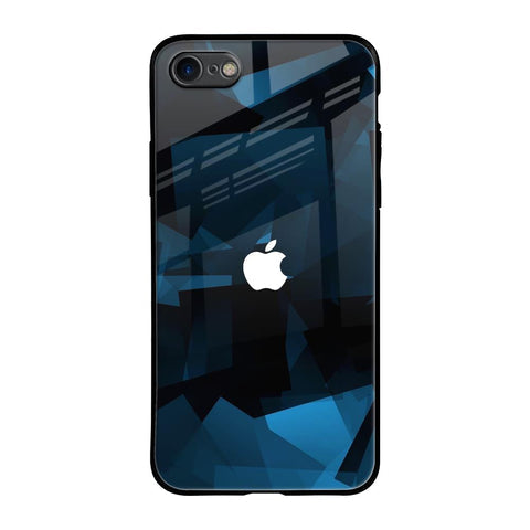 Polygonal Blue Box Glossy Case For iPhone 7