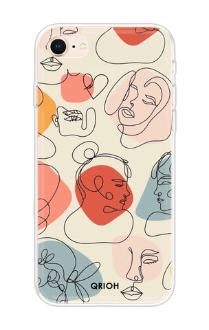 Abstract Faces Soft Cover for iPhone 7