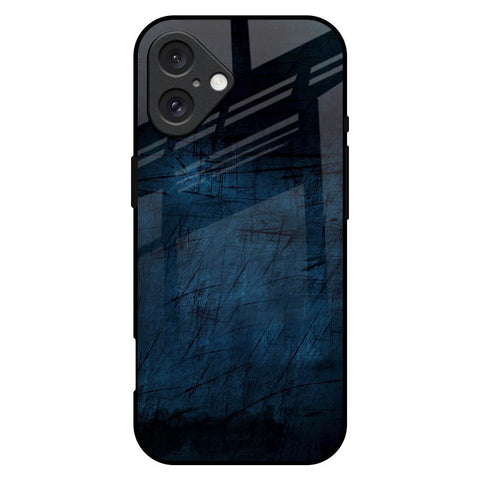 Dark Blue Grunge Glossy Case for iPhone 16 Plus