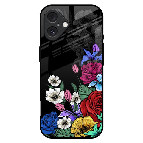Rose Flower Bunch Art Glossy Case for iPhone 16 Plus