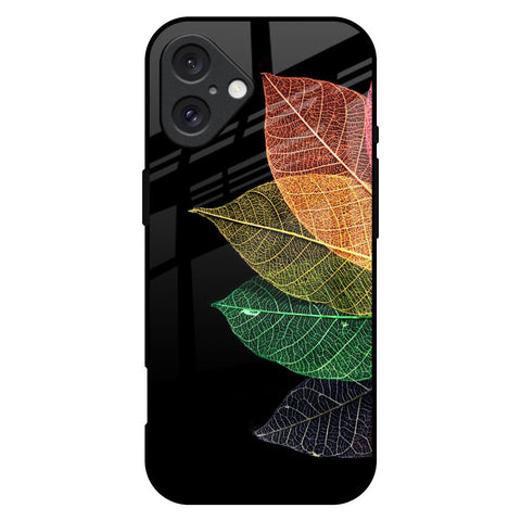 Colorful Leaves Glossy Case for iPhone 16 Plus
