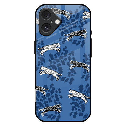 Blue Cheetah Glossy Case for iPhone 16 Plus