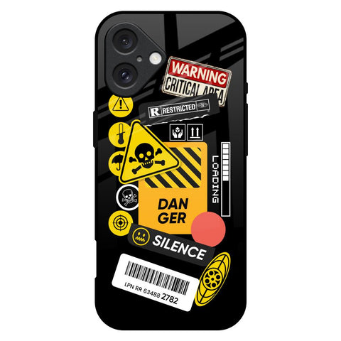 Danger Signs Glossy Case for iPhone 16 Plus