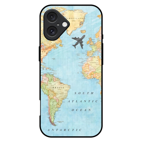 Travel Map Glossy Case for iPhone 16 Plus