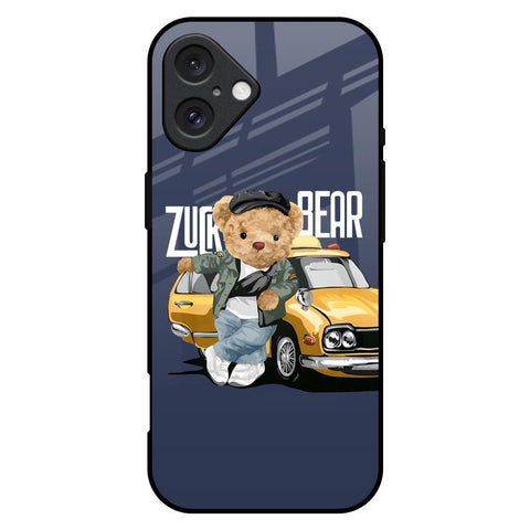 Adventurous Bear Glossy Case for iPhone 16 Plus