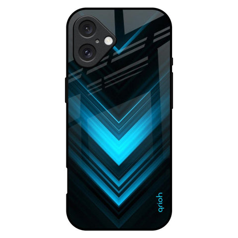Vertical Blue Arrow Glossy Case For iPhone 16 Plus