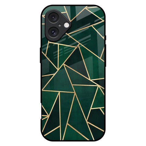 Abstract Green Glossy Case For iPhone 16 Plus