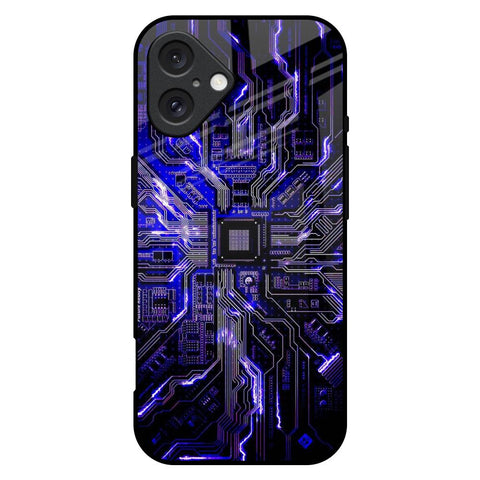 Techno Color Pattern Glossy Case For iPhone 16 Plus