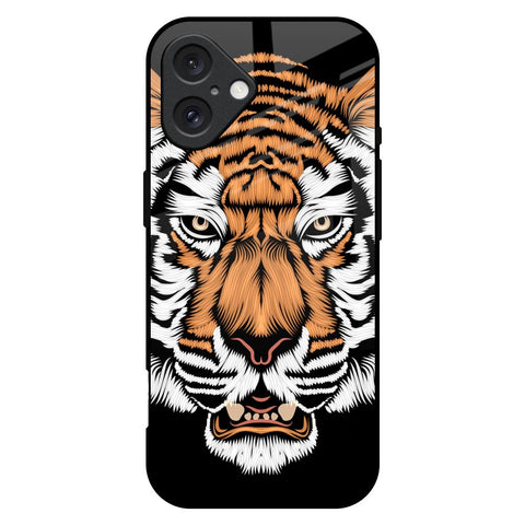 Angry Tiger Glossy Case For iPhone 16 Plus