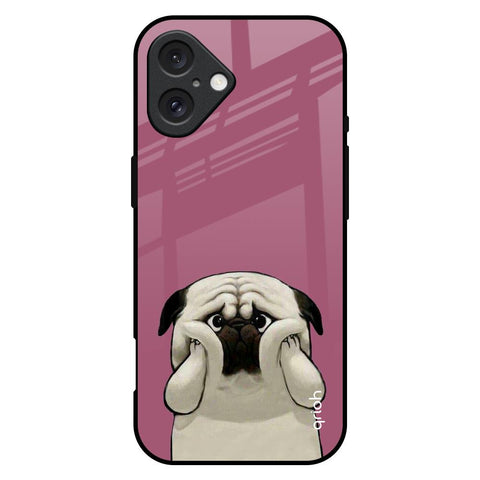 Funny Pug Face Glossy Case For iPhone 16 Plus