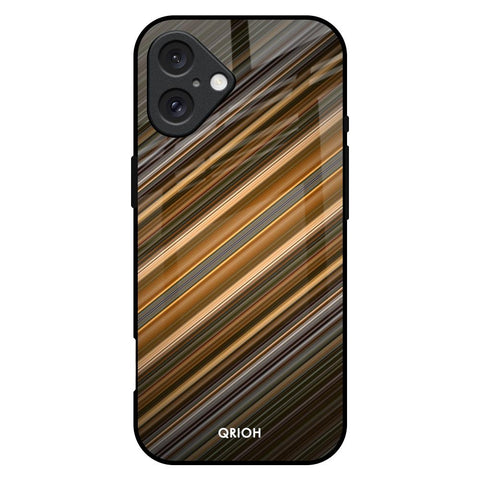 Diagonal Slash Pattern Glossy Case for iPhone 16 Plus