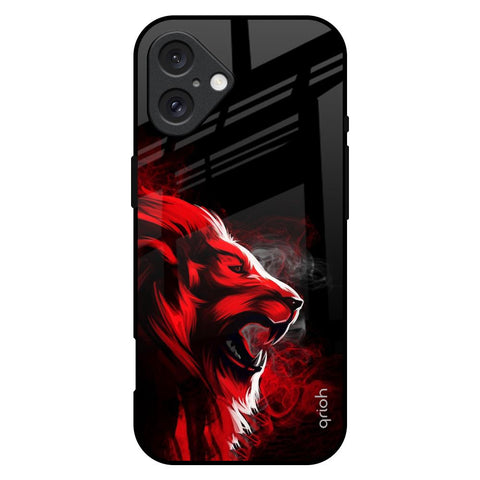 Red Angry Lion Glossy Case for iPhone 16 Plus