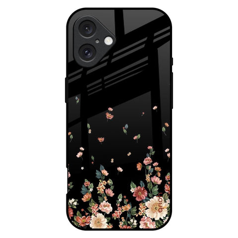 Floating Floral Print Glossy Case for iPhone 16 Plus