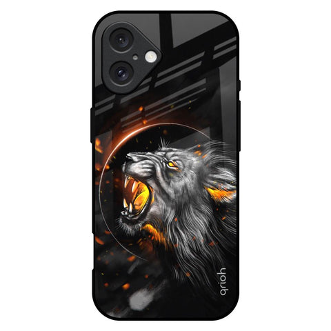 Aggressive Lion Glossy Case for iPhone 16 Plus