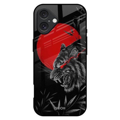 Red Moon Tiger Glossy Case for iPhone 16 Plus