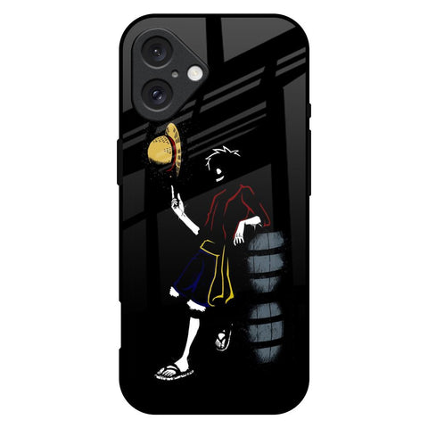 Luffy Line Art Glossy Case for iPhone 16 Plus