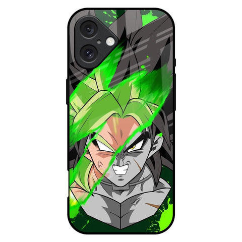 Anime Green Splash Glossy Case for iPhone 16 Plus