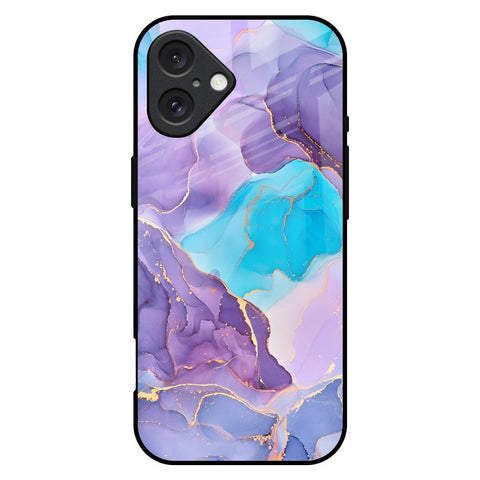 Alcohol ink Marble Glossy Case for iPhone 16 Plus