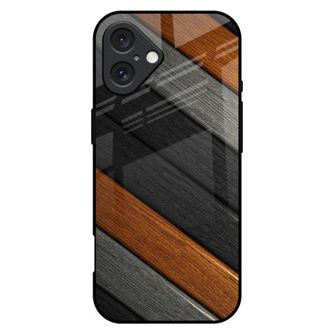 Tri Color Wood Glossy Case for iPhone 16 Plus