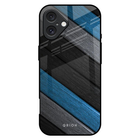 Multicolor Wooden Effect Glossy Case for iPhone 16 Plus
