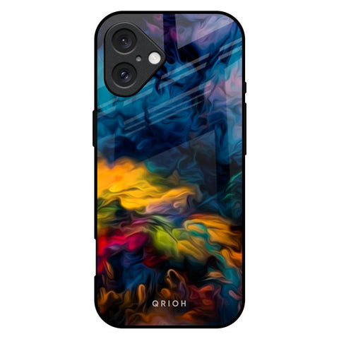 Multicolor Oil Painting Glossy Case for iPhone 16 Plus