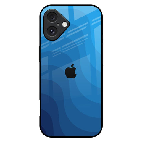 Blue Wave Abstract Glossy Case for iPhone 16 Plus