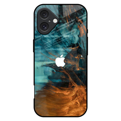 Golden Splash Glossy Case for iPhone 16 Plus
