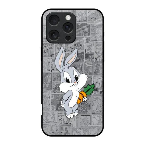Cute Baby Bunny Glossy Case for iPhone 16 Pro