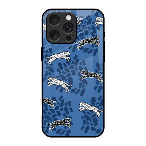 Blue Cheetah Glossy Case for iPhone 16 Pro
