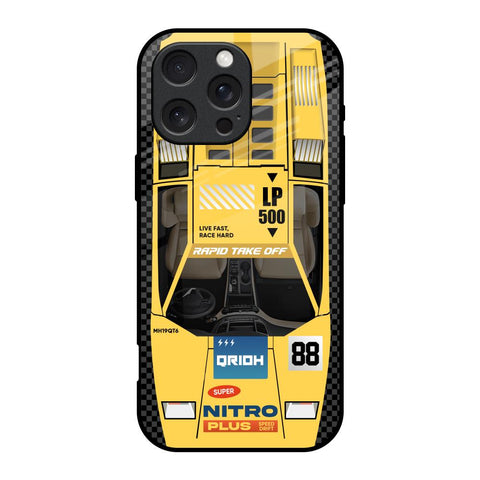 Yellow Racing Car Glossy Case for iPhone 16 Pro
