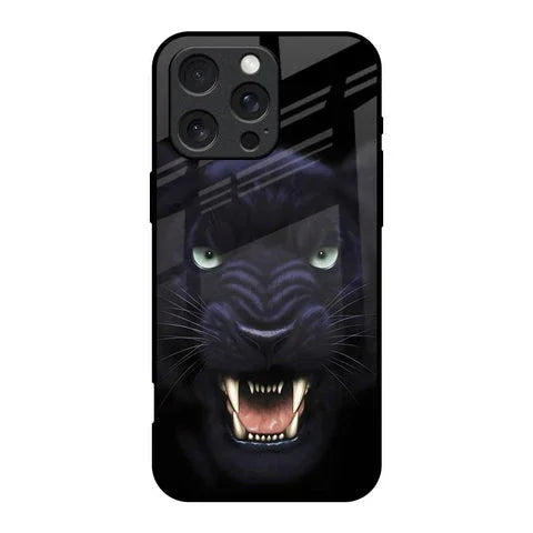 Angry Black Leopard Glossy Case for iPhone 16 Pro