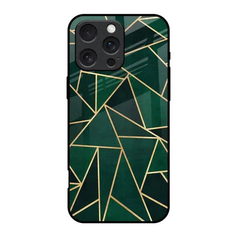 Abstract Green Glossy Case For iPhone 16 Pro