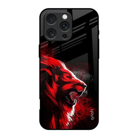 Red Angry Lion Glossy Case for iPhone 16 Pro